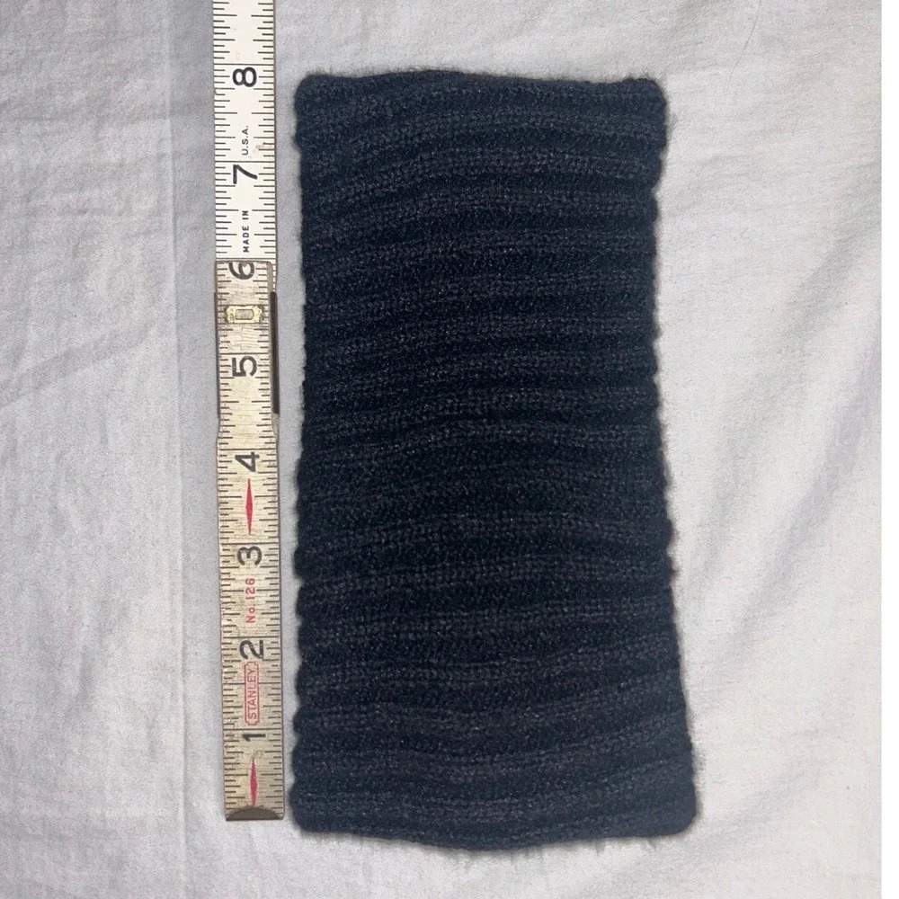 Grank Black Ribbed Knit Headband Ear Warmer Winter Gorpcore Goth Headband